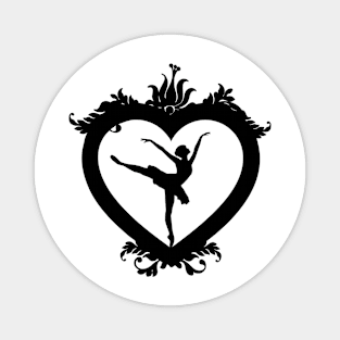 Ballet Dancer Love Heart Magnet